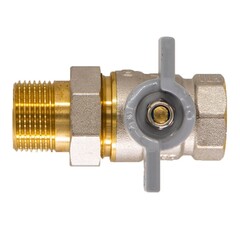 67-0-333 Кран латунный, Стандарт, с накидной гайкой (американка), бабочка, 3/4