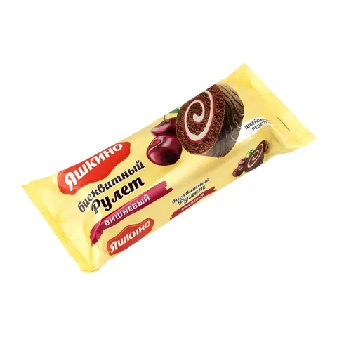 Рулет бисквит Яшкино вишневый 200г, шт