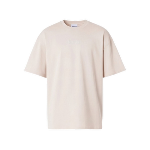 Gothic Logo Print T-shirt Light Beige