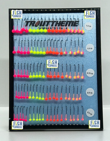 Джиг-головка TROUTTHEME комплект 100шт (0,3г/0,5г/0,75г/1г/1,5г-по 20шт.) ультрафиолет, крючок GAMAKATSU № 4 продажа от 1 комплекта