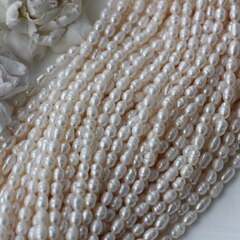 Жемчуг натуральный речной, рис, 5,7-7,2 мм, 1 нить, Ж024