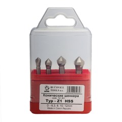Набор зенковок 90° 6,3-12мм 3z HSS 4шт Bucovice(CzTool) 741801
