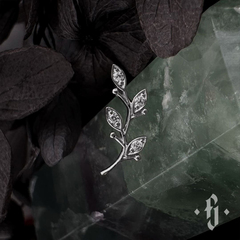 Накрутка "Cherry Branch" - Белое золото - White CZ