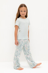 пижама  для девочки  К 1636/серое небо,лесная тайна