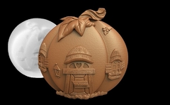 Силиконовый молд № 422 домик Тыква 2 D № 2 ( серия домики для гномов и фей)