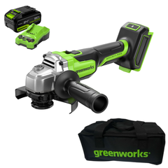 Угловая шлифмашина Greenworks AG590K5 24V (125 мм) аккумуляторная, с АКБ 5 А/ч и ЗУ