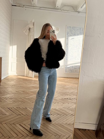 Эко-шуба LAMB mini | Черный