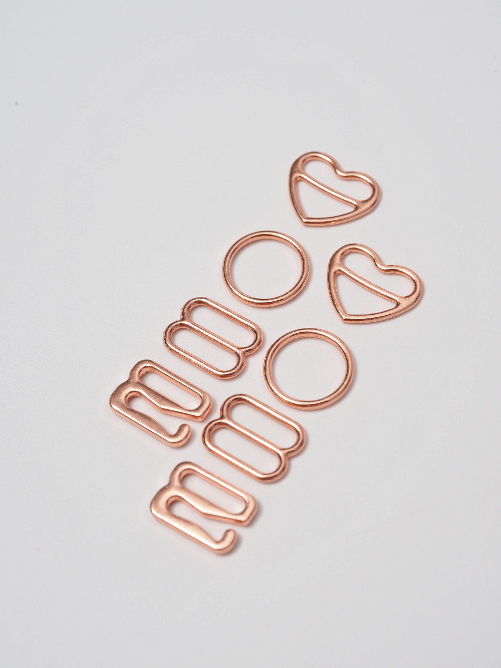 Кольцо, регулятор, регулятор сердечко и крючок для бюстгальтера розовое золото ширина 1 см ОПТом