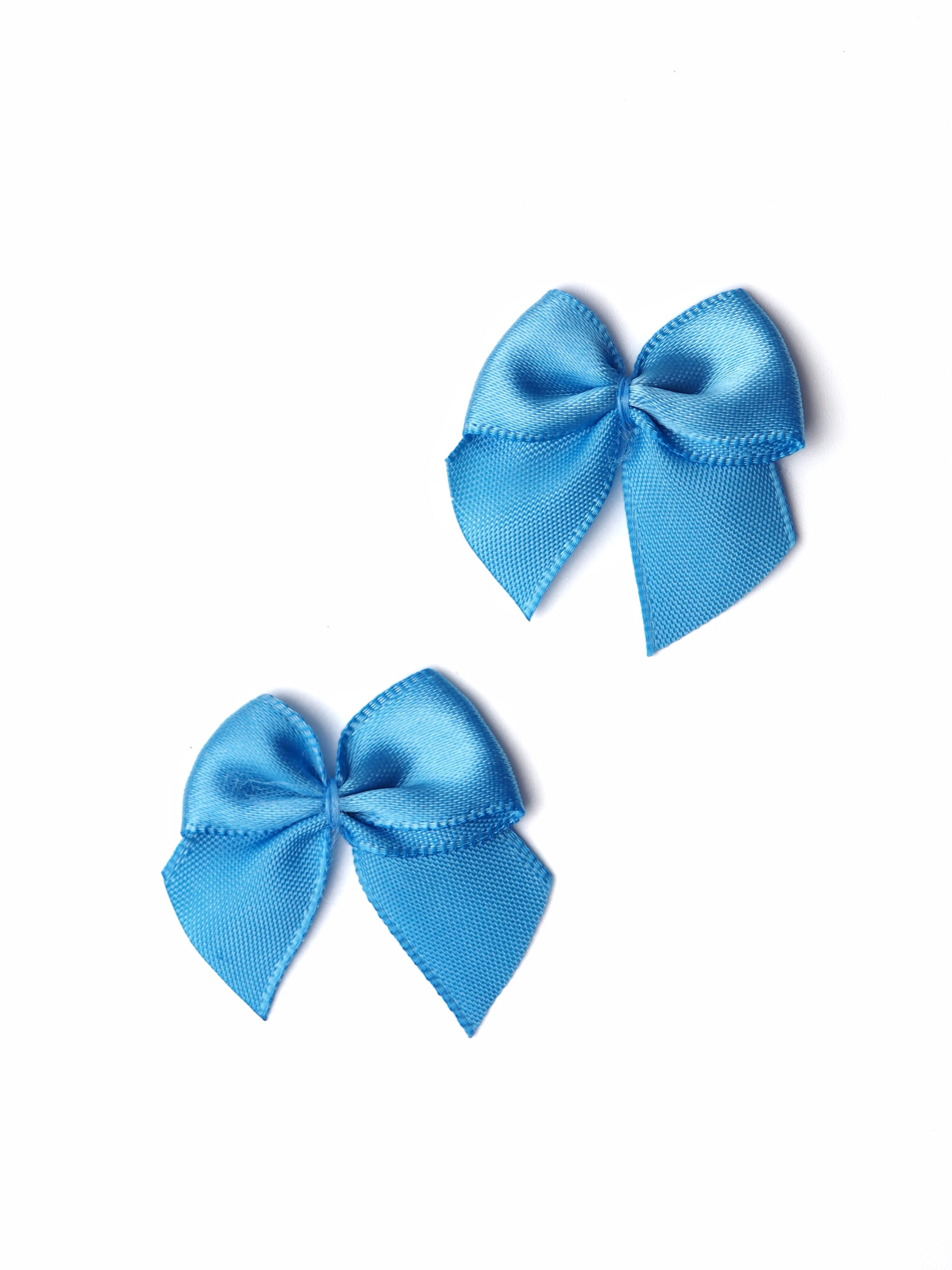 Бантик пришивной декоративный темно-голубой 2 см, 3 см