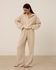 Брюки из 100% льна, бежевые