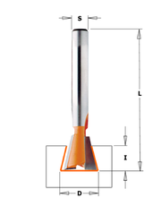 Фреза ласточкин хвост 18гр. монолитная S=6 D=7,9x6 HOFFMANN W2 RH CMT 718.079.11