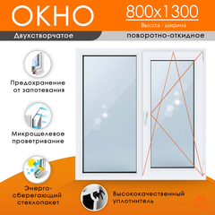 Пластиковое окно 800 х 1300 ТермА Эко