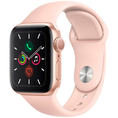 Смарт-часы Apple Watch Series 5 44mm Gold Case with Pink Sport Band (MWVE2LL)