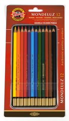 Набор художественных акварельных карандашей MONDELUZ 12 цветов в металлической коробке, защищенной блистером