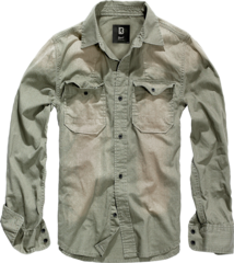 Brandit HARDEE DENIM SHIRT LONG SLEEVE olive-grey