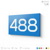 Номер на дверь 488, табличка на дверь для офиса, квартиры, кабинета, аудитории, склада, голубая 120х70 мм, Айдентика Технолоджи
