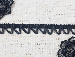 Тесьма с петлями, ш. 1,5 см, чёрный