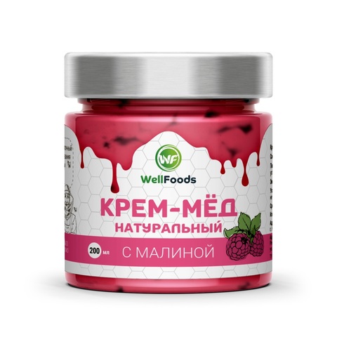 Крем-мед с малиной 200 мл | WellFoods