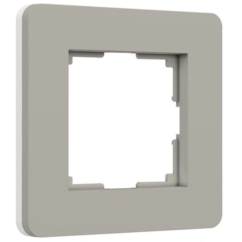 Рамка на 1 пост. Цвет Дымчатый/белый soft-touch. Werkel(Веркель). Split. a067259 / W0013067