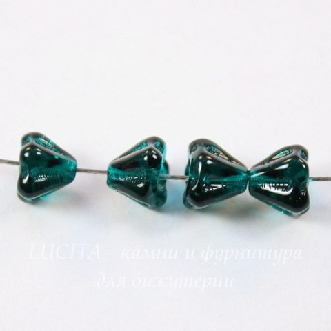 Бусина Bell Shaped Flower Колокольчик, 6х4 мм, сине-зеленая
