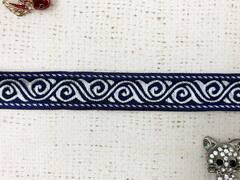Тесьма жаккард, ш. 2 см, тёмно-синий