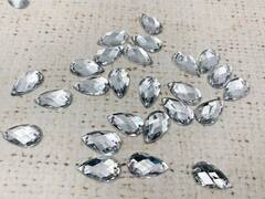 Стразы пришивные акрил, d 0,8х1,3 см, прозрачный