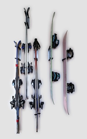 Прорезиненный блок для крепления лыж и сноуборда (крепление к стене)