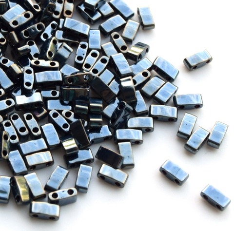 HTL-0464 Бисер Миюки халф тила/Miyuki Half Tila Metallic Light Gunmetal