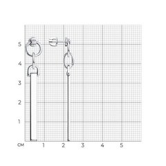 94024068 - Серьги из серебра с подвесками в форме прямоугольных длинных палочек