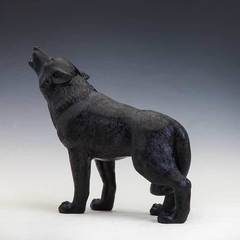 Волк воющий, черный нефрит