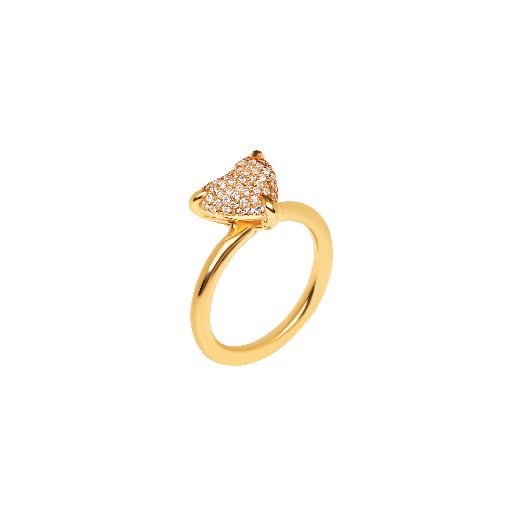 VIVA LA VIKA Кольцо Big Spangled Heart Ring – Gold