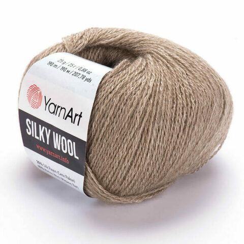 Пряжа Silky wool (Силки вул). Цвет: Бежевый. Артикул: 342