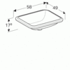 Geberit VariForm Раковина с установкой под столешницу прямоугольной формы, T1=50х40 см, без отв. под смеситель, без отв. перелива