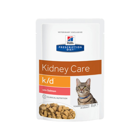 Hill's диета пауч д/кошек K/D лечение заболеваний почек (лосось) 85г