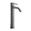 Gessi 316 Смеситель для раковины на 1 отверстие, высокий h=305мм, с донным клапаном, излив 123мм, цвет: steel brushed 54204#239