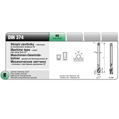 Метчик М 8,0х0,75 (Машинный, винт.) DIN374 HSS 6h(2N) C/2-3P R35 80мм a=4,9 Bucovice(CzTool) 109082