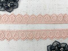 Кружево плетеное, ш. 2-2,2 см, бледный розовый