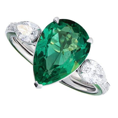 Кольцо с Изумрудом и Бриллиантами, R0020-20/2