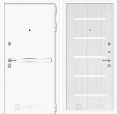 Входная металлическая дверь Лабиринт Лайн WHITE 01 (Белые входные двери) - Cандал белый