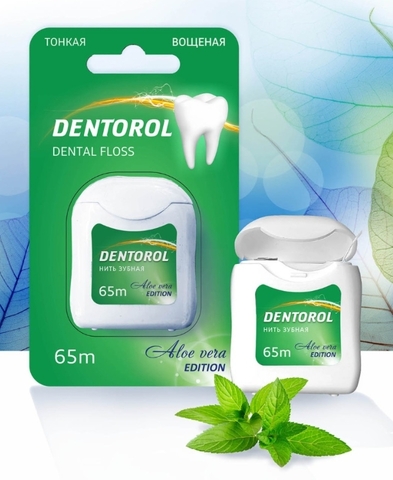 Нить зубная Денторол алое вера 65 м (Mintorol)