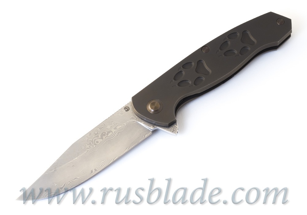 Cheburkov Wolf 2019 Damascus Folding Knife