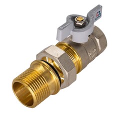 67-0-333 Кран латунный, Стандарт, с накидной гайкой (американка), бабочка, 3/4