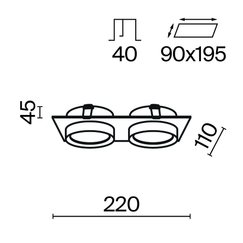 Встраиваемый светильник Maytoni Hoop DL086-02-GX53-SQ-W