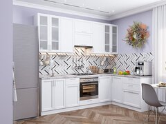 Угловая модульная кухня Сканди-04 White Softwood - Белый 2340*2650/1590*600