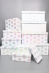 Коробка одиночная, Прямоугольник, НГ Игрушки серебро, 33*25.5*14.5 см