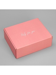 Коробка сборная одиночная, Прямоугольник, Нежные пионы, 27*21*9 см, 1 шт.