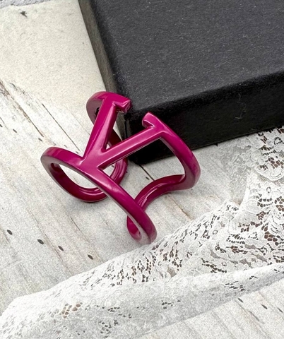 17524 - Кольцо широкое Valentino розовое ( фуксия )