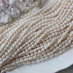 Жемчуг натуральный речной, рис, 5,7-7,2 мм, 1 нить, Ж024