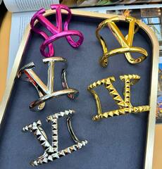 Браслет манжета VALENTINO из латуни цвет серебро/золото