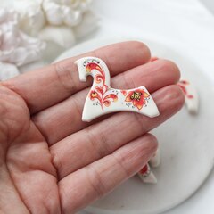 Подвеска Лошадка, хохлома, 35*30 мм, S018